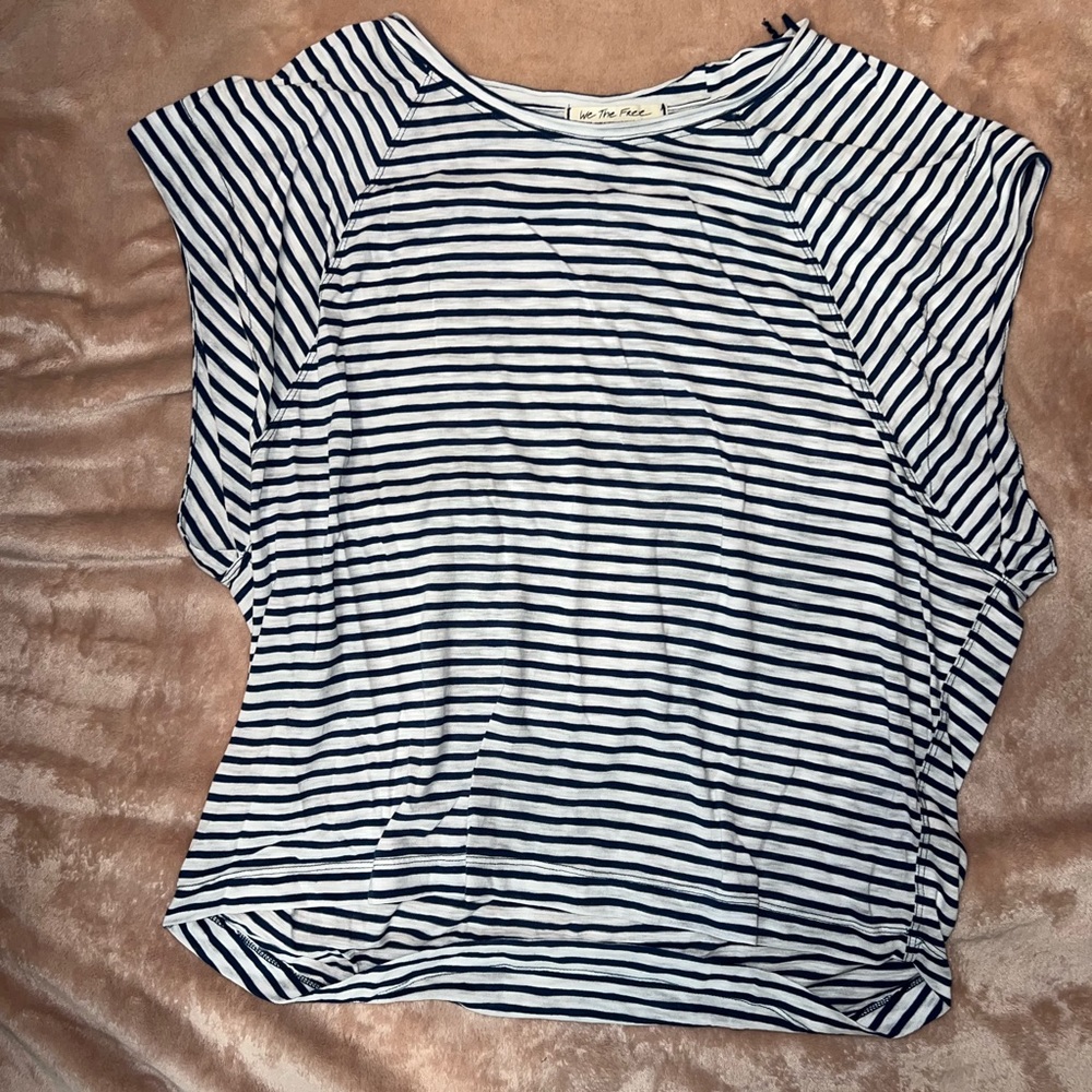 Free people blue and white striped top